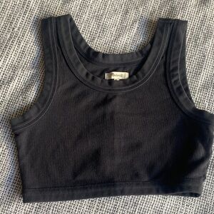Madewell Charcoal Ribbed Knit cropTop